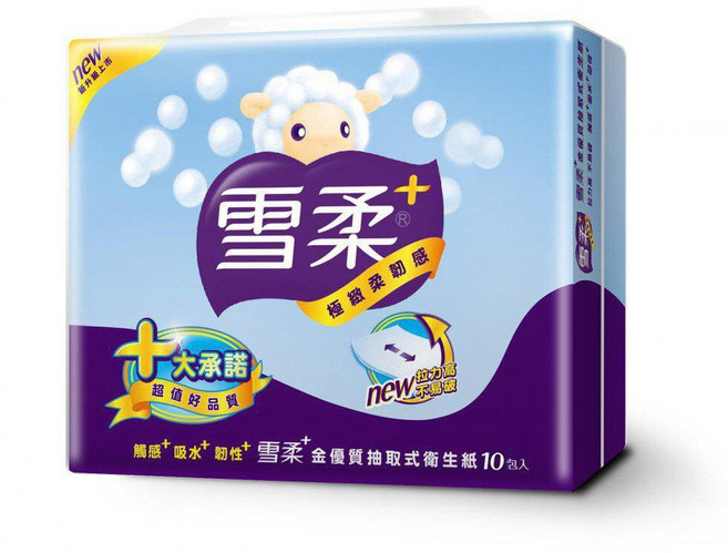 雪柔 抽取式衛生紙 極緻柔韌感 原生紙漿 家庭用紙 90抽x10包/100抽x20包, 小串(90抽x10包) 超取限2串
