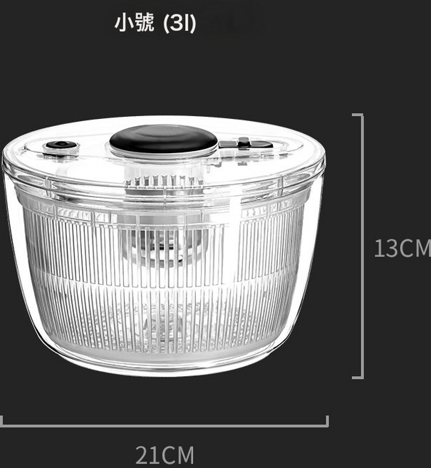食品級家用蔬菜脫水器手動果蔬一鍵瀝幹大容量瀝水籃蔬菜甩水神器, 1個, 如圖