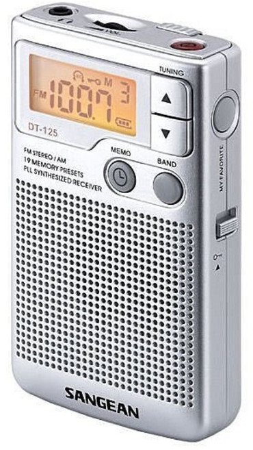 SANGEAN DT-125 山進專業收音機二波段數位式收音機, 銀色
