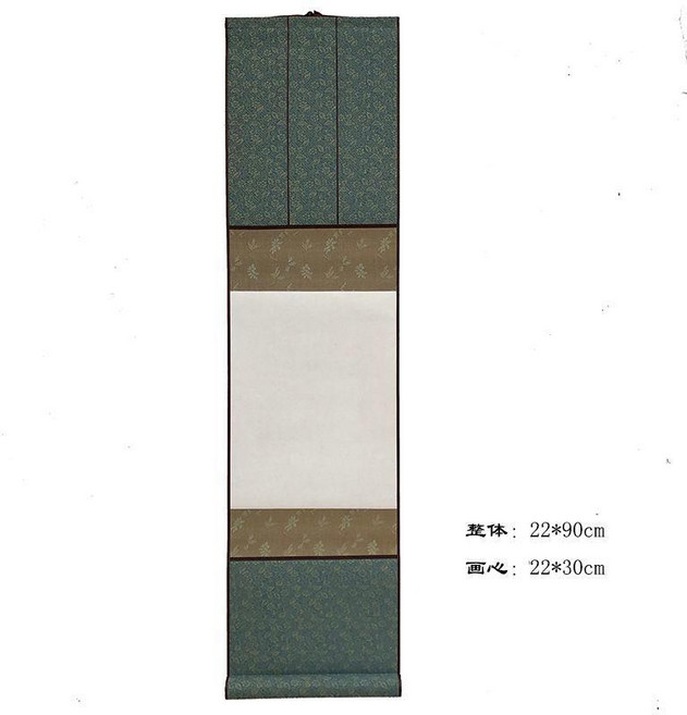 卷軸 日式空白紙卷軸 仿古半生半熟宣紙 全陵裝裱書法國畫作品紙 掛軸畫軸, 1個