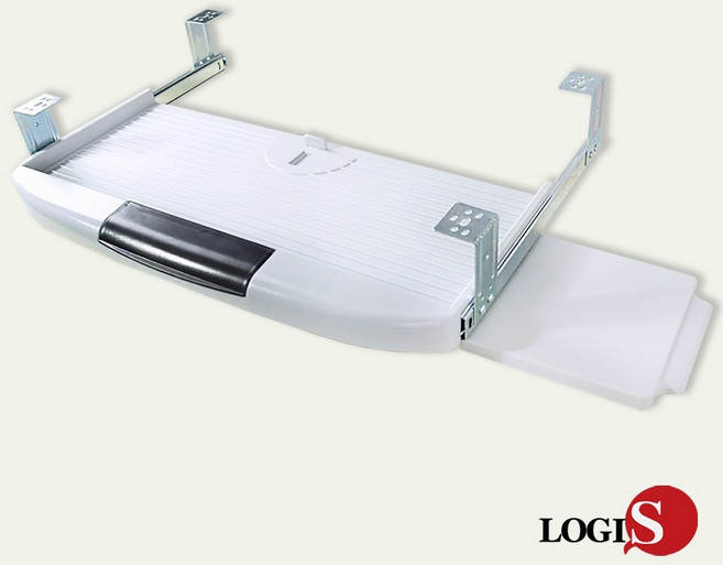 LOGIS 台灣製 ABS塑膠鍵盤架 F06, 鍵盤抽+滑鼠版(灰色)