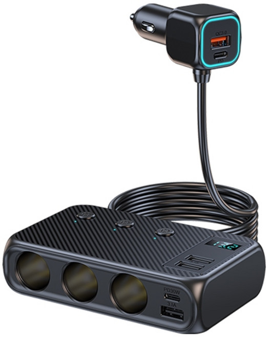 MORTER 171W 車充拓展器 PD30W快充 3孔 4USB 2PD 分接器, 一組