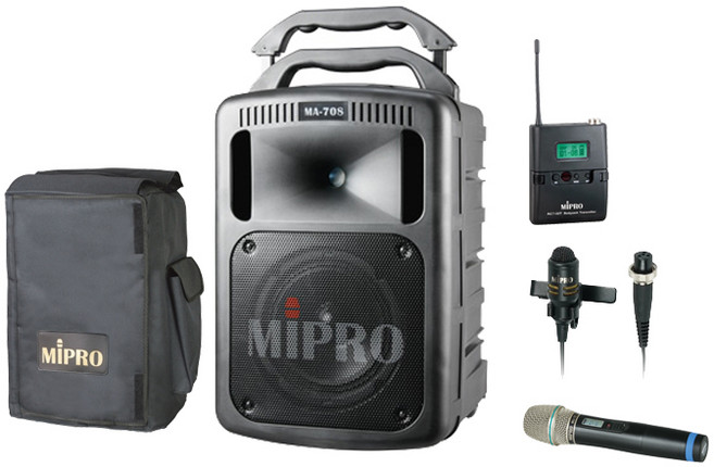 MIPRO MA-708 雙頻 豪華型無線擴音機, 無分色(含收納包), 1箱, 配1支手持+1組領夾麥克風