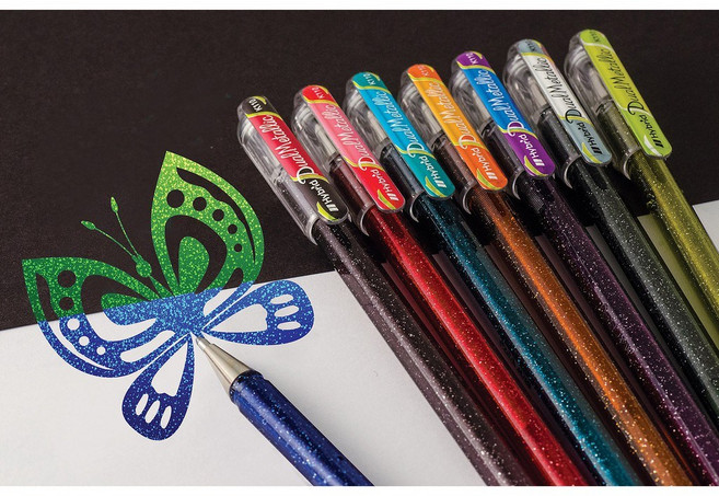 【文具通】停產 售完為止 Pentel 飛龍 Hybrid Dual Metallic 蝴蝶金屬筆 1.0mm, 1個, 藍+金屬綠