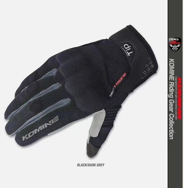 KOMINE GK-163 3D Protect Mesh 機車騎士手套 觸屏防摔, 183灰色可觸屏,XL