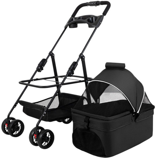 貓的生活工坊 寵物推車 LC01, 黑色, 1個
