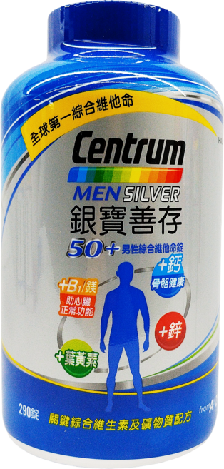Centrum 銀寶善存 50+ 男性綜合維他命, 1個, 290顆