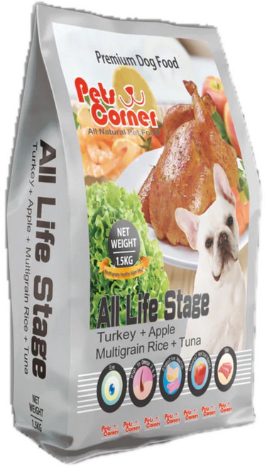 Pet Corner 全齡犬配方 火雞+蘋果+綜合穀物+鮪魚 15KG, 7kg, 1個, 【小顆粒】火雞+蘋果+鮪魚