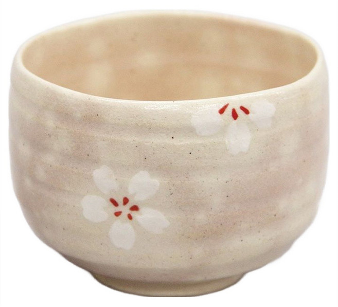 Aika 藍花 櫻花花蕾抹茶陶瓷碗, 1個, 白色
