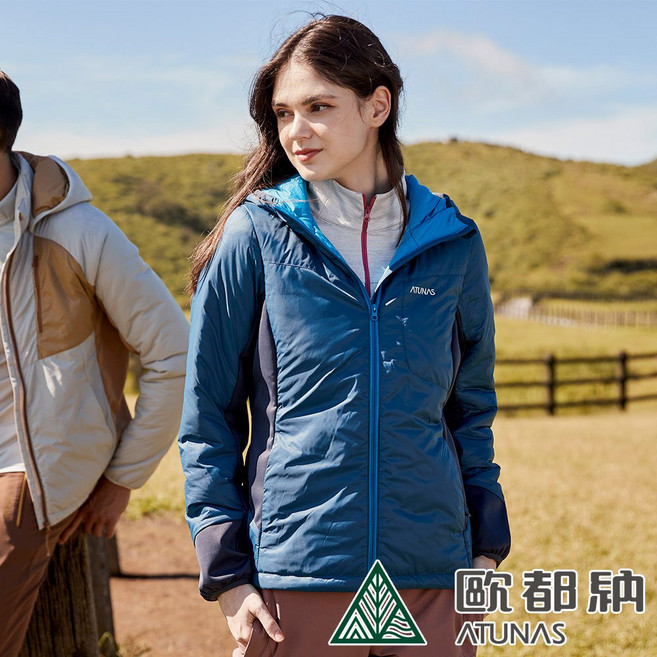 ATUNAS歐都納女款MORE MORE HOT石墨烯纖維保暖外套(A1GA2320W深藍/保暖外套/通勤外套)
