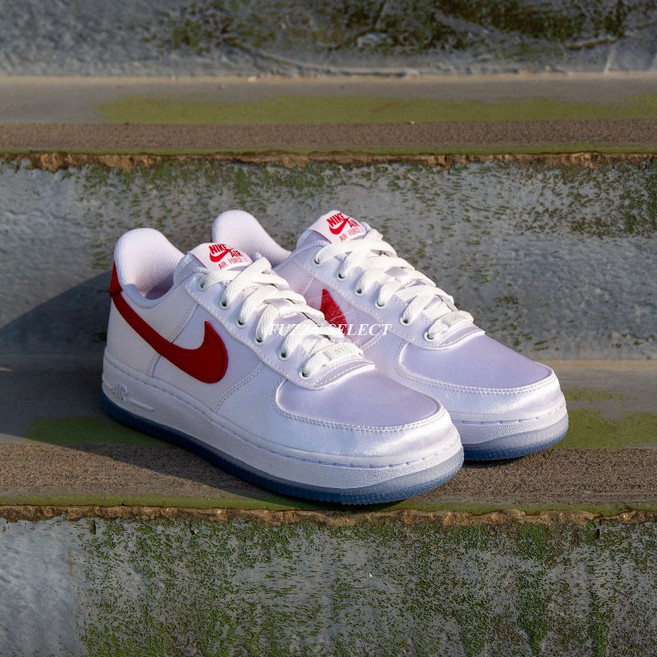 Nike Air Force 1 Satin 白紅 絲綢 運動鞋