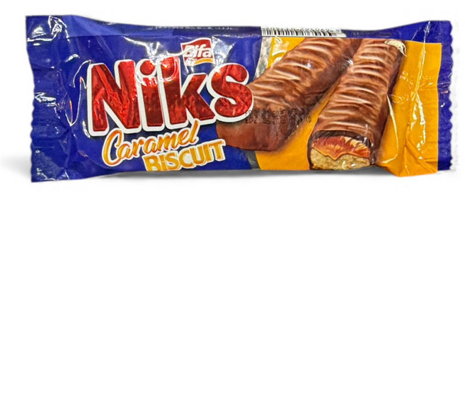 Niks 焦糖餅乾 牛奶巧克力風味 酥脆餅乾與濃郁焦糖的完美結合 獨立包裝方便攜帶, 50g, 1個