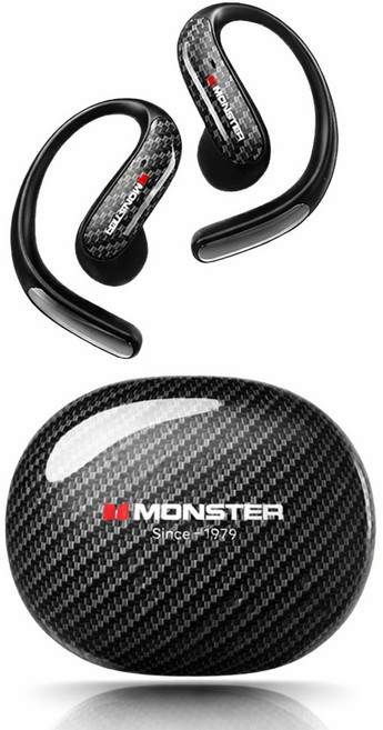 魔聲 Monster MQ037 無線藍牙耳機 開放式設計 藍牙6.0 IPX5 防水, 黑色, N/A