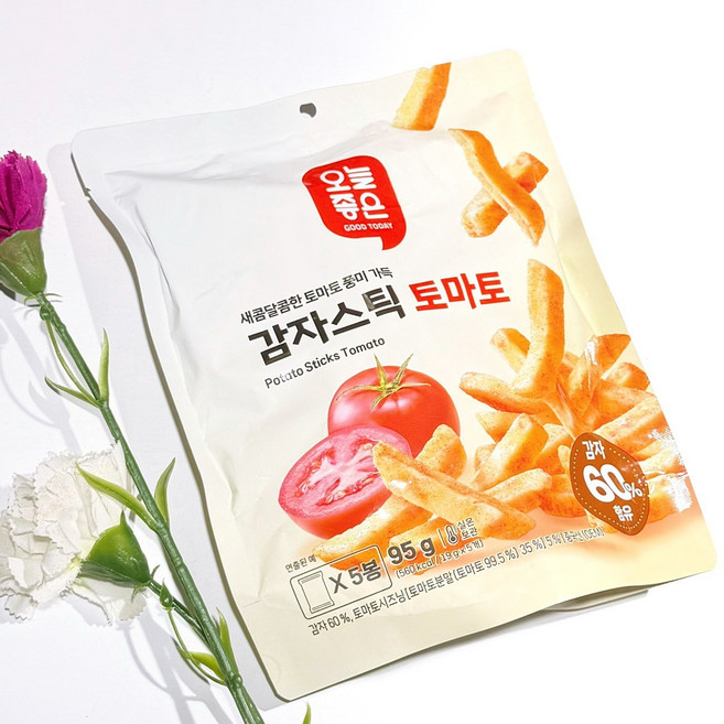 韓國樂天超市自有品牌 Good Today 薯條餅乾 番茄口味, 95g, 1個