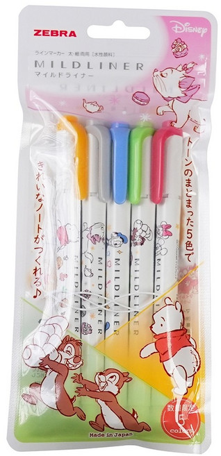 CHL Zebra MILDINER 第3彈迪士尼限定 雙頭水性螢光筆 柔和色 公主系列 米奇米妮, 1個