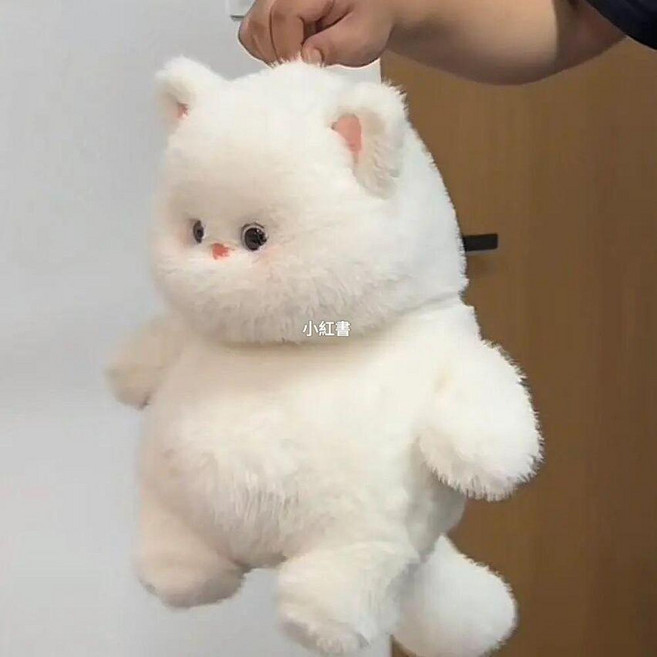 喵它崽可愛貓咪毛絨公仔, 白色貓咪, 1個, 50cm