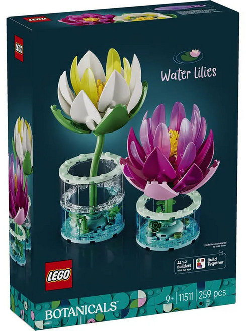 LEGO botanicals 睡蓮, 桃紅 白色, 1個