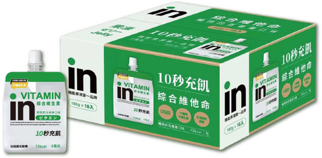 森永in綜合維他命百香果凍飲, 180g, 18個裝