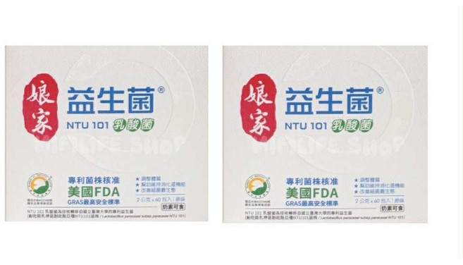 娘家 益生菌 NTU 101 乳酸菌, 1份, 2個, 1盒60包