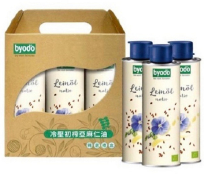 byodo 冷壓初榨亞麻仁油禮盒組 (250ml*3瓶), 1個