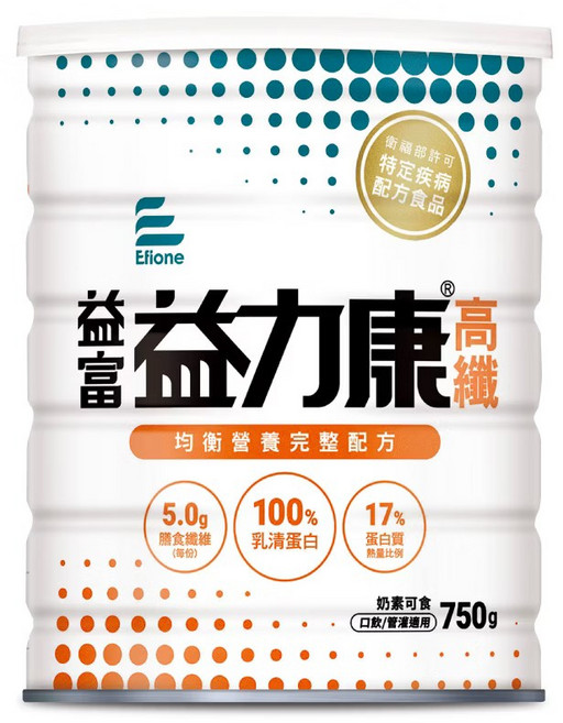 來而康 益富 益力康高纖均衡營養完整配方 多種維生素、礦物質 全方位營養補充, 750g, 12個