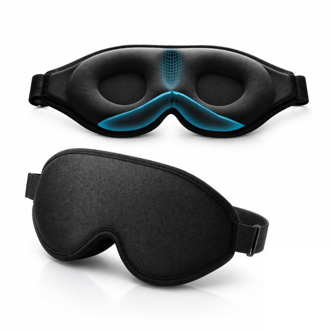 靚Quiet 全黑翼 3D立體記憶棉眼罩 遮光 睡眠 午休 旅行 舒適 公司貨