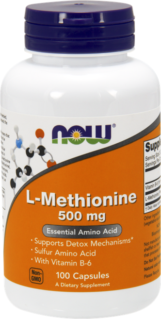 NOW Foods 游離型甲硫氨酸膠囊 500mg, 100顆, 1罐