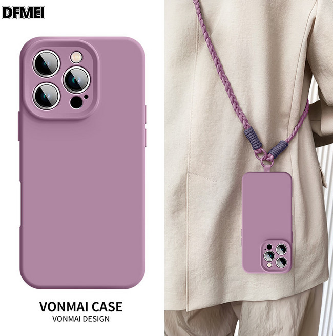 DFMEI 適用iphone17手機殼新款蘋果16promax液態硅膠帶掛繩全包防摔16e高級感2025蘋果16promax手機殼