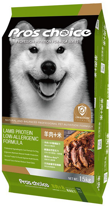 博士巧思 羊肉+米 低過敏性專業犬食配方, 15kg, 1個, 羊肉+米飯
