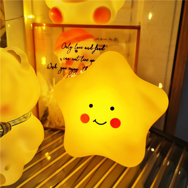 卡通可愛造型小夜燈 裝飾夜燈 學生禮品節日禮物, 星星-配禮品袋