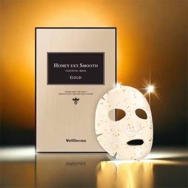 WellDerma 蜂蜜蜂王乳賦活水光面膜, 1個, 24K箔金蜜光賦活水光面膜