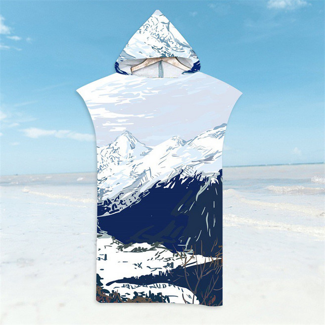 小島生活 連帽毛巾衣 薄款速乾, 1個, 雪山
