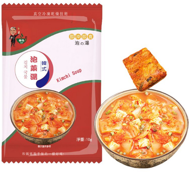 台灣蘇伯湯 速食湯包, 1個, 韓式泡菜湯10g 買10送1, 10g