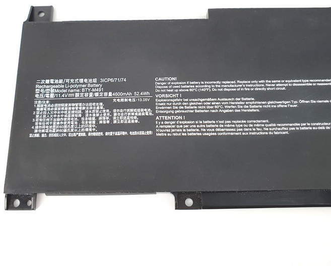 微星 BTY-M491 電池 Modern 15 A10RD A11M A11SB A4M A4MW 筆記型電腦電池, 1個, 保固三個月
