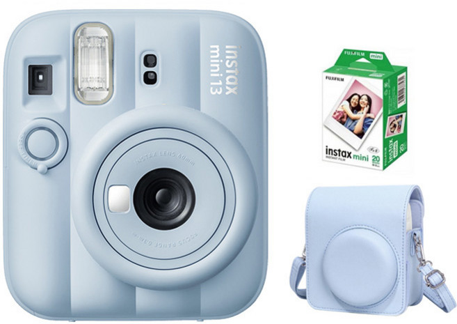 Fujifilm Instax Mini 13 馬上看拍立得相機 附20張底片+專用皮套, 1套, nstax mini 13 藍色