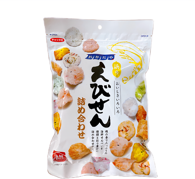 岡田屋製菓 綜合蝦餅, 155g, 1包
