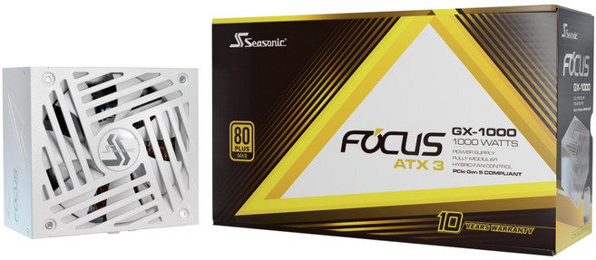 海韻 Seasonic ATX3 FOCUS GX1000 金牌 全模組 電源供應器, 白色, 白色
