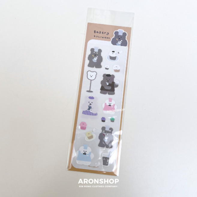ARONSHOP Chani bear 食物系列 生活貼紙, 1個, 食物系列貼紙-烘焙師款