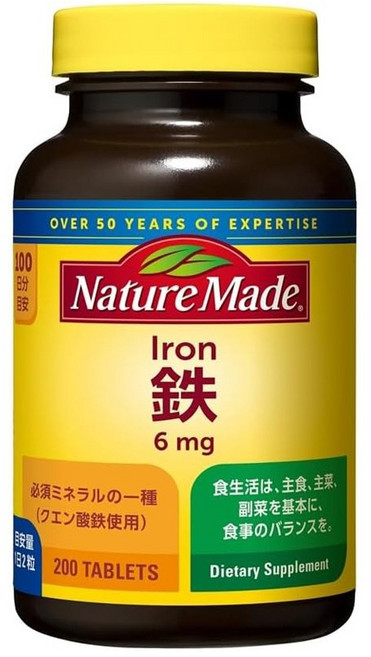 Nature Made 萊萃美 鐵補充錠 6mg, 1罐, 200顆