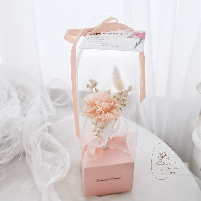 Ethereal Flowers 永生康乃馨花盒, 奶杏橘