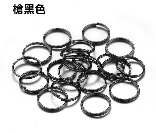 金屬扣環 C圈 吊飾配件, 槍黑色鑰匙圈環,15mm, 1個