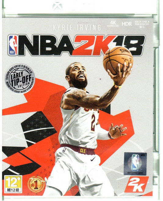 NBA 2K18 中文亞版 XBOX ONE 遊戲, 1個