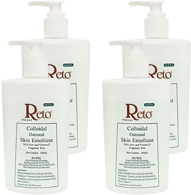 Reto 燕麥膠體皮膚滋潤劑 清爽型, 4瓶, 250ml