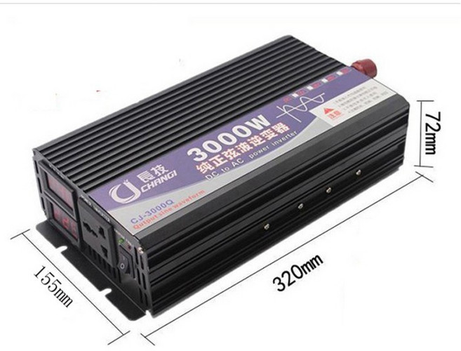 長技 3000W 純直流逆變器 12V/24V 轉 110V 車載電源轉換器, 1個, 24V 2000W
