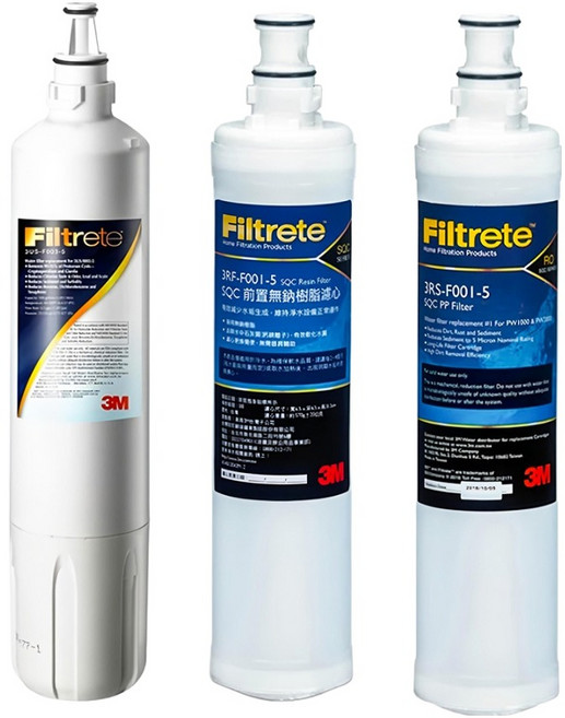 3M 淨水器專用濾心 + 樹脂軟水濾心 + PP濾心 S003 適用L22, 1組, 3US-F003-5, 3RF-F001-5, 3RS-F001-5