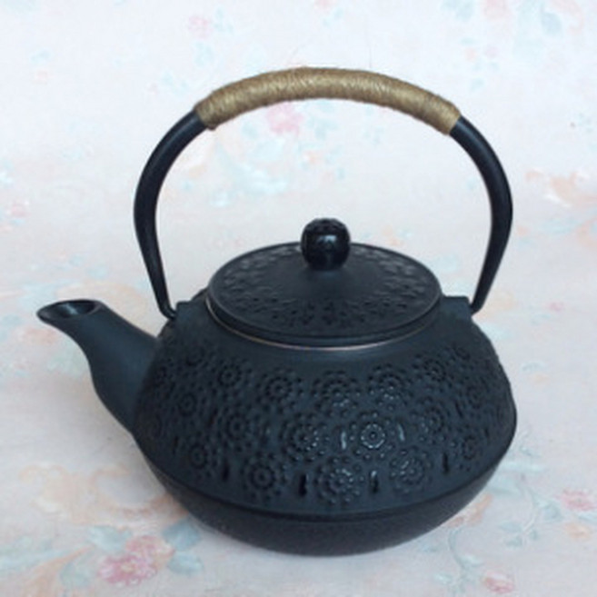 瑞壽堂 日式鑄鐵茶壺 0.9L 黑色小丁, 0.9L櫻花, 1套, 900ml