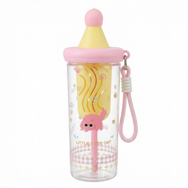 便攜運動吸管杯 夏季女生用, 高顏值聖誕杯粉色700ml, 1個
