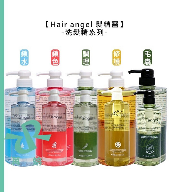 Hair angel 髮精靈 洗髮精 調理 鎖水 修護 鎖色 毛囊 清潔 保濕 控油 頭皮 公司貨, 1個, 毛囊洗髮精500ml