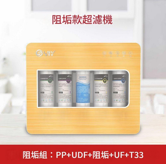 LSY 綠善源 升級款超濾淨水機 廚房家用淨化自來水, 1個, 五級超濾阻垢款 第三級快接阻垢碳