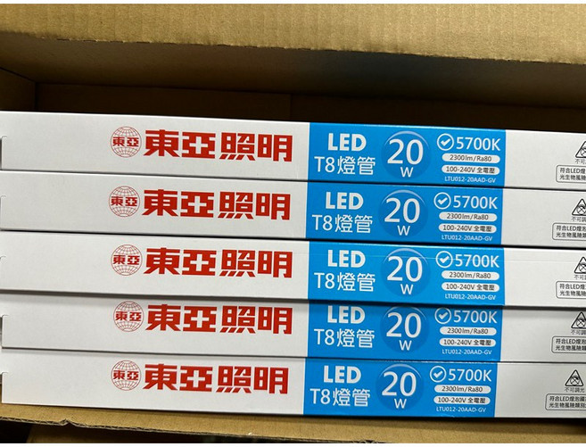 東亞照明 LED T8燈管 4尺 20W 5700K, 1個, 白光, 2尺10W